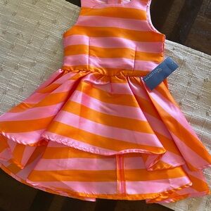 NWT 2T Pink and Orange Striped Dress